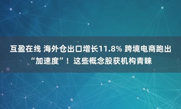 互盈在线 海外仓出口增长11.8% 跨境电商跑出“加速度”！这些概念股获机构青睐