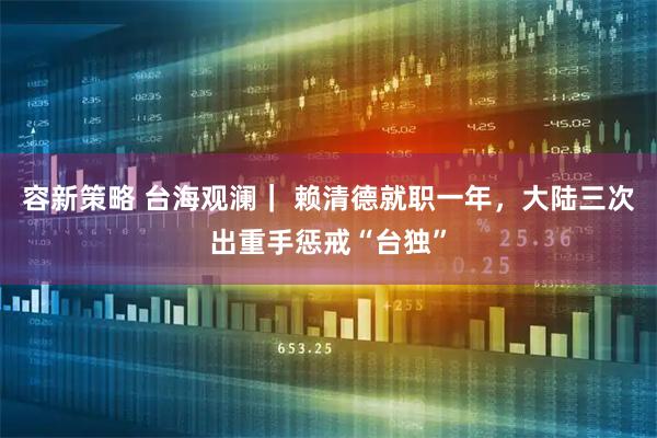 容新策略 台海观澜｜ 赖清德就职一年，大陆三次出重手惩戒“台独”